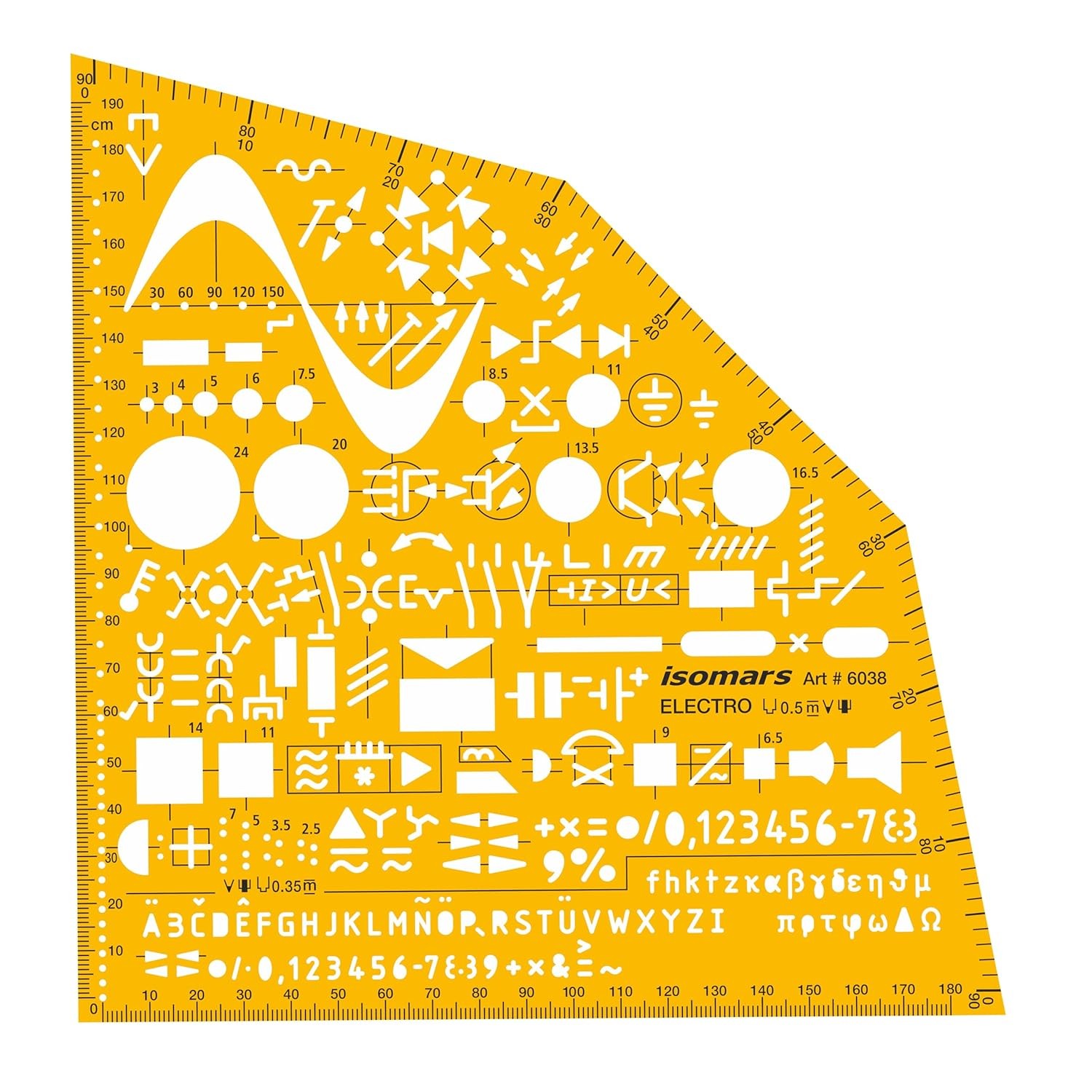 Electrical Symbols Template Stencil 154mm Technical Drawing Tool Drafting Ruler