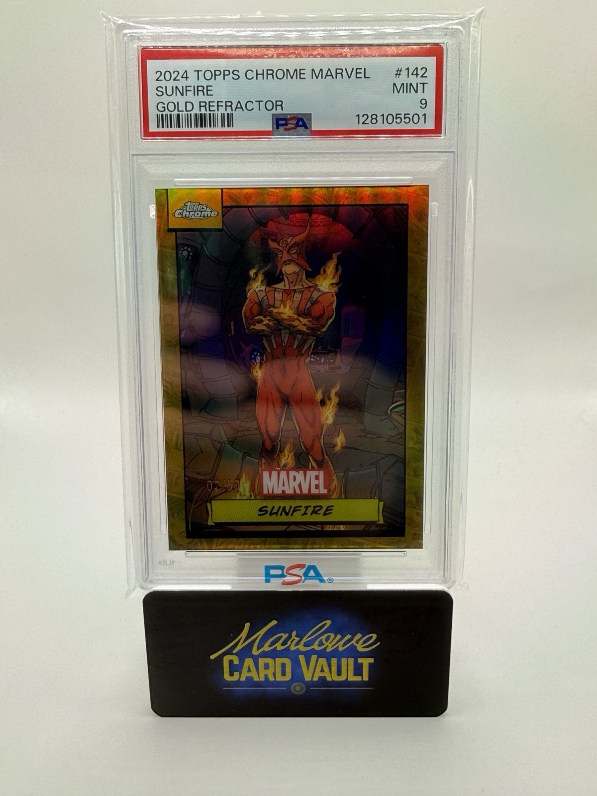 2024 Topps Chrome Marvel Sunfire 02/50 PSA 9 🔥🔥🔥