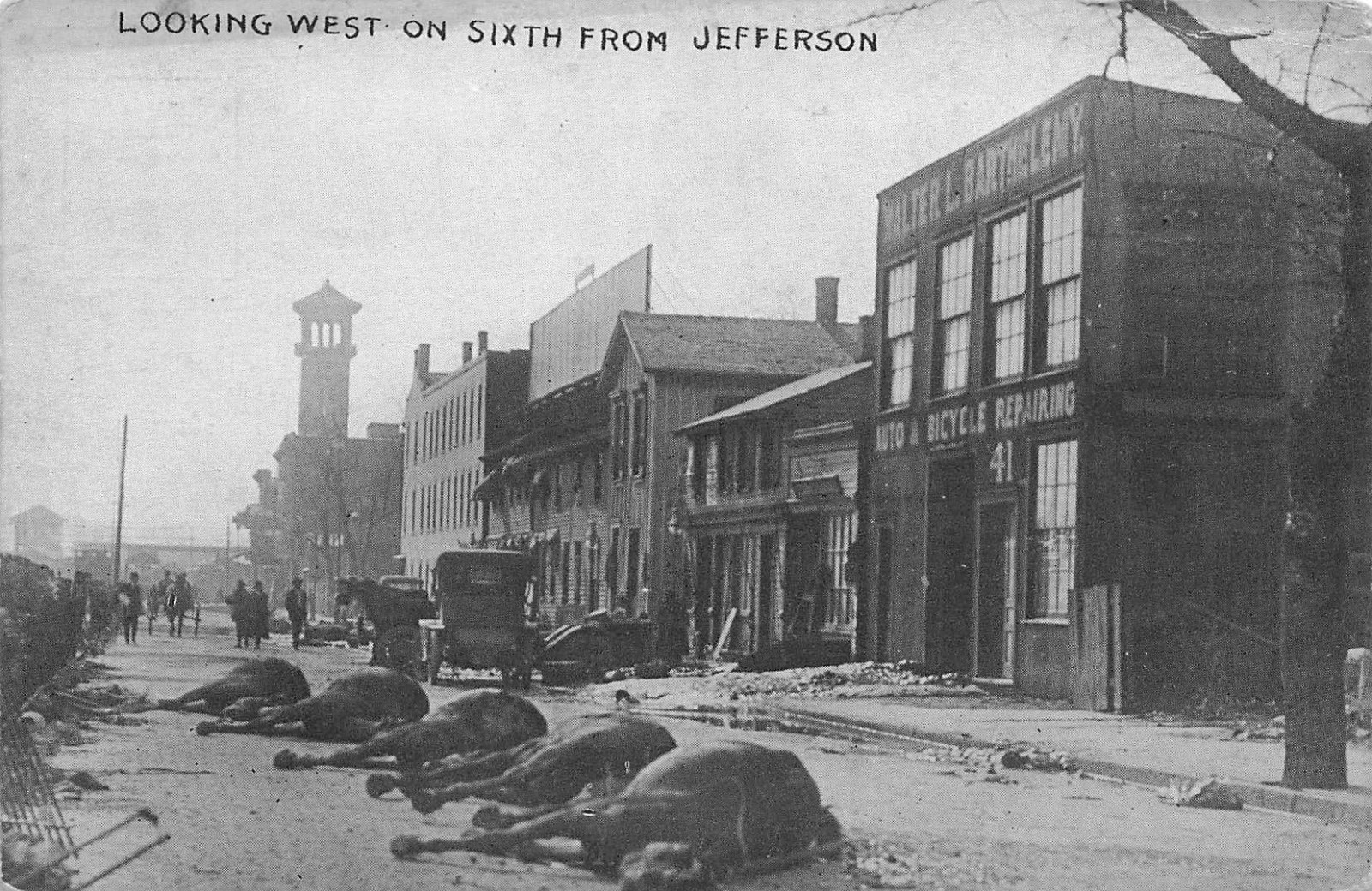 1907 Horses Dead 6th St near Jefferson San Francisco Earthquake Vintage Postcard 1907 Horses Dead 6th St near Jefferson San Francisco Earthquake Vintage Postcard