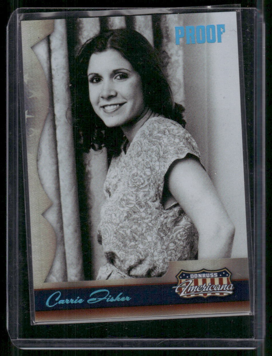 CARRIE FISHER 2007 Donruss Americana Platinum Proof Parallel #D /25 CARRIE FISHER 2007 Donruss Americana Platinum Proof Parallel #D /25