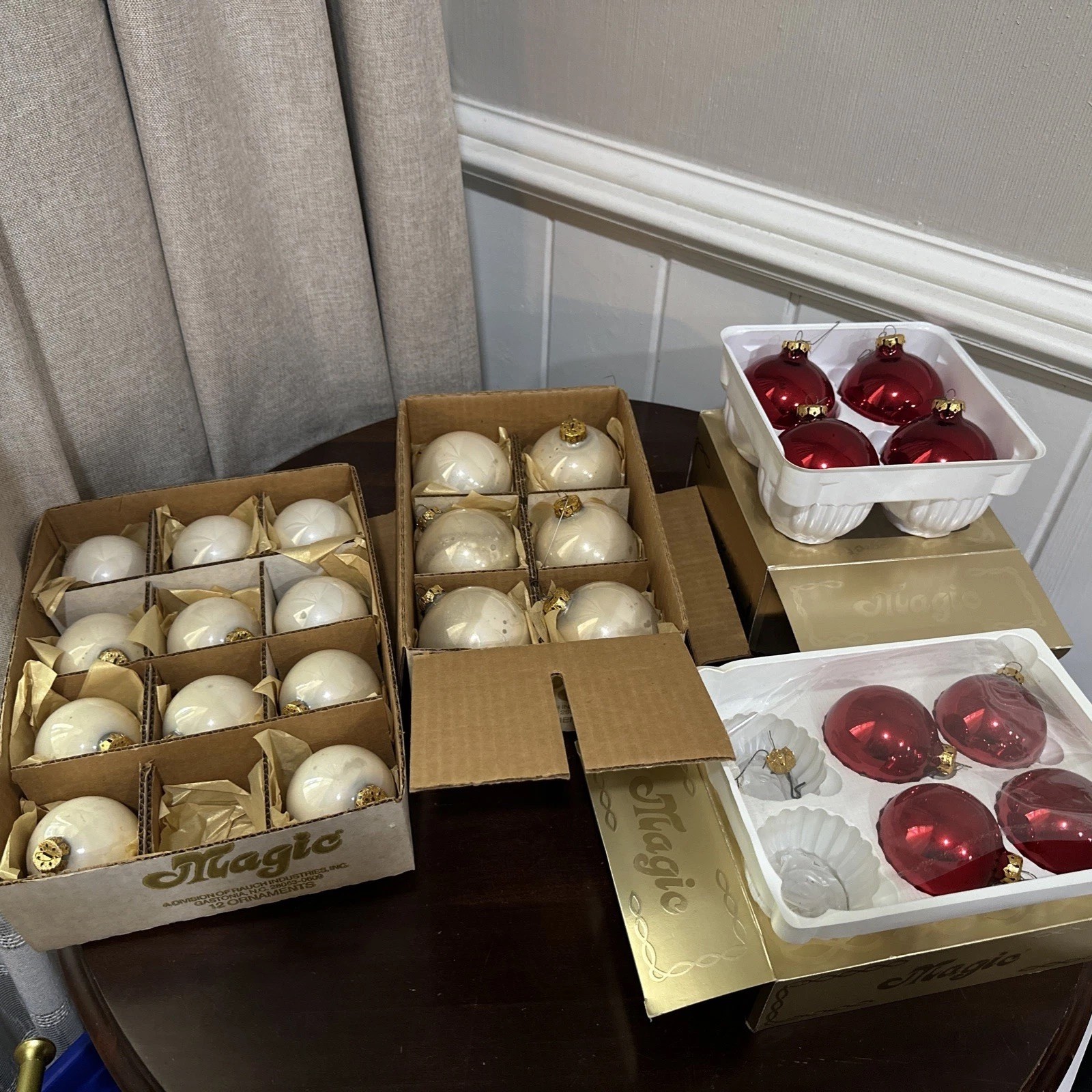 Vintage Magic by Rauch Industries Glass Ornaments Lot - Pearlescent & Red Vintage Magic by Rauch Industries Glass Ornaments Lot - Pearlescent & Red