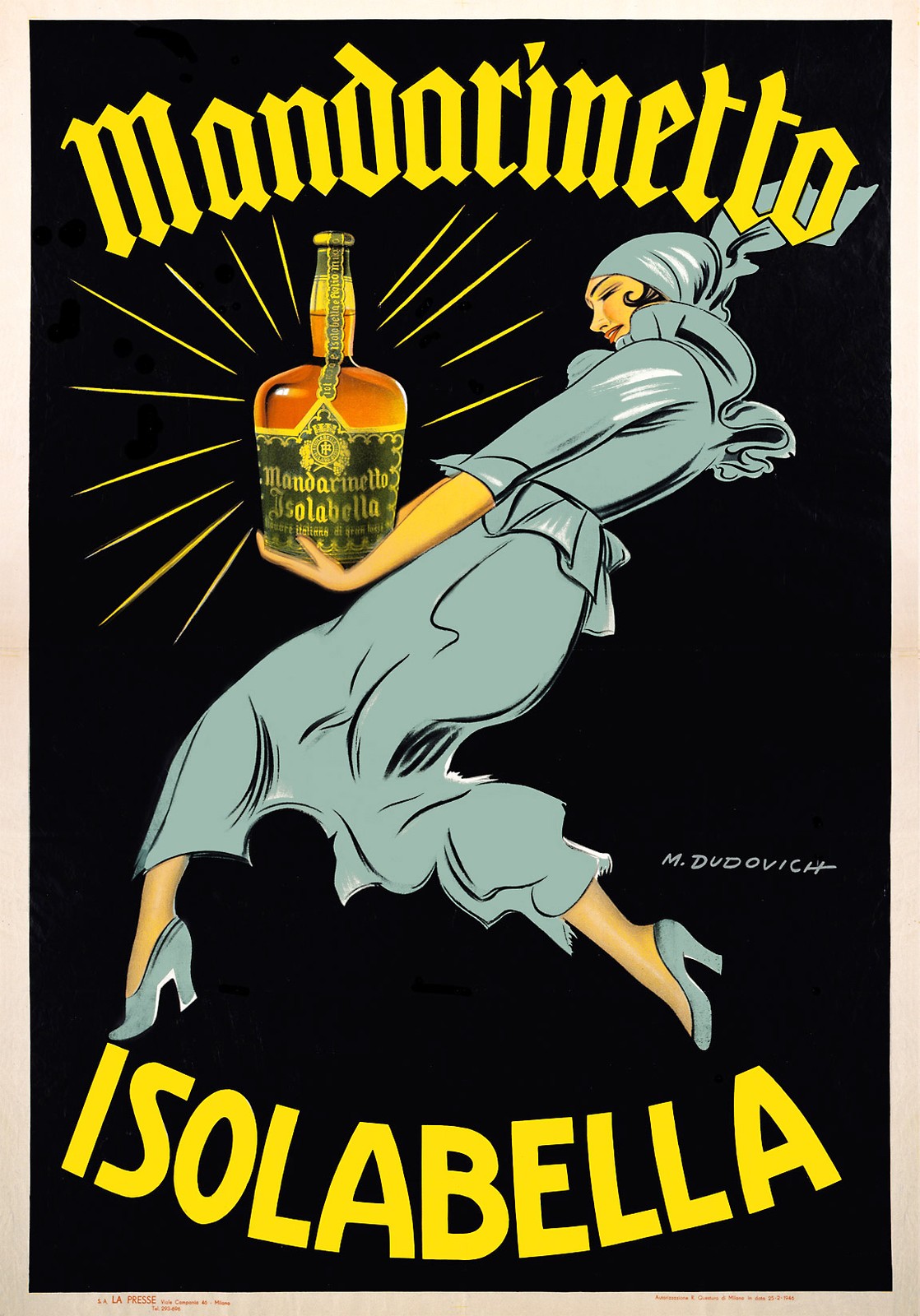 🎨 Mandarinetto Isolabella Poster by M. Dudovich - Vintage 1920s - 24x36”