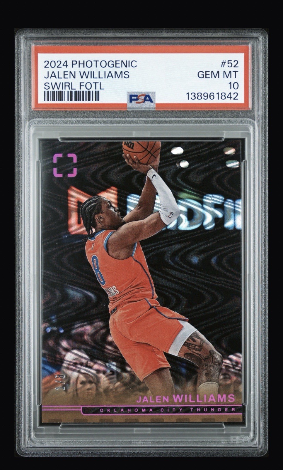 Panini 2024-25 Photogenic Jalen Williams /8 Swirl FOTL #52 PSA 10 POP 1