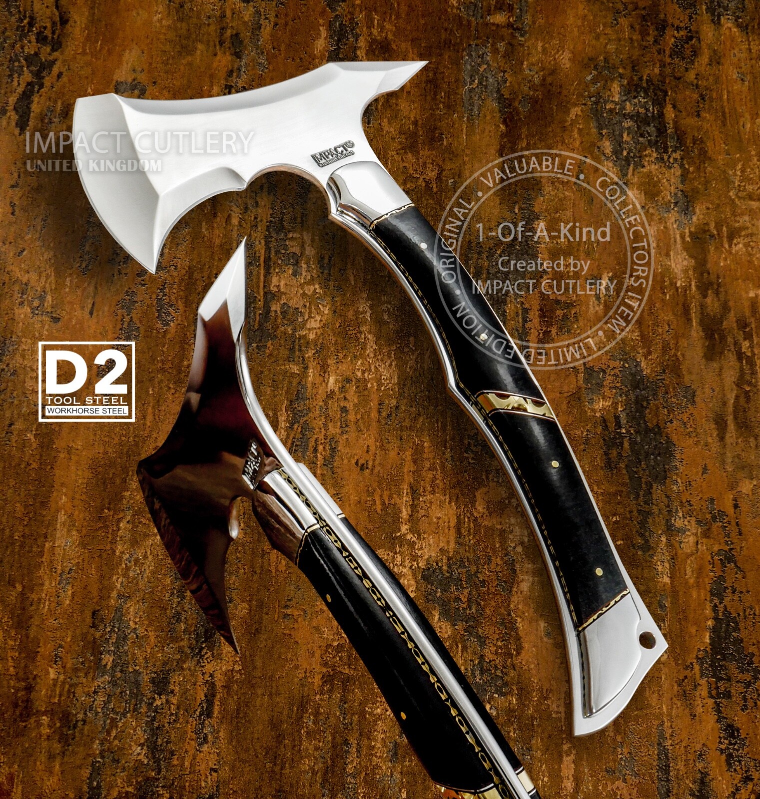 1-Of-A-Kind Custom Full Tang Tomahawk, Hatchet, Axe, Knife by Impact Cutlery
