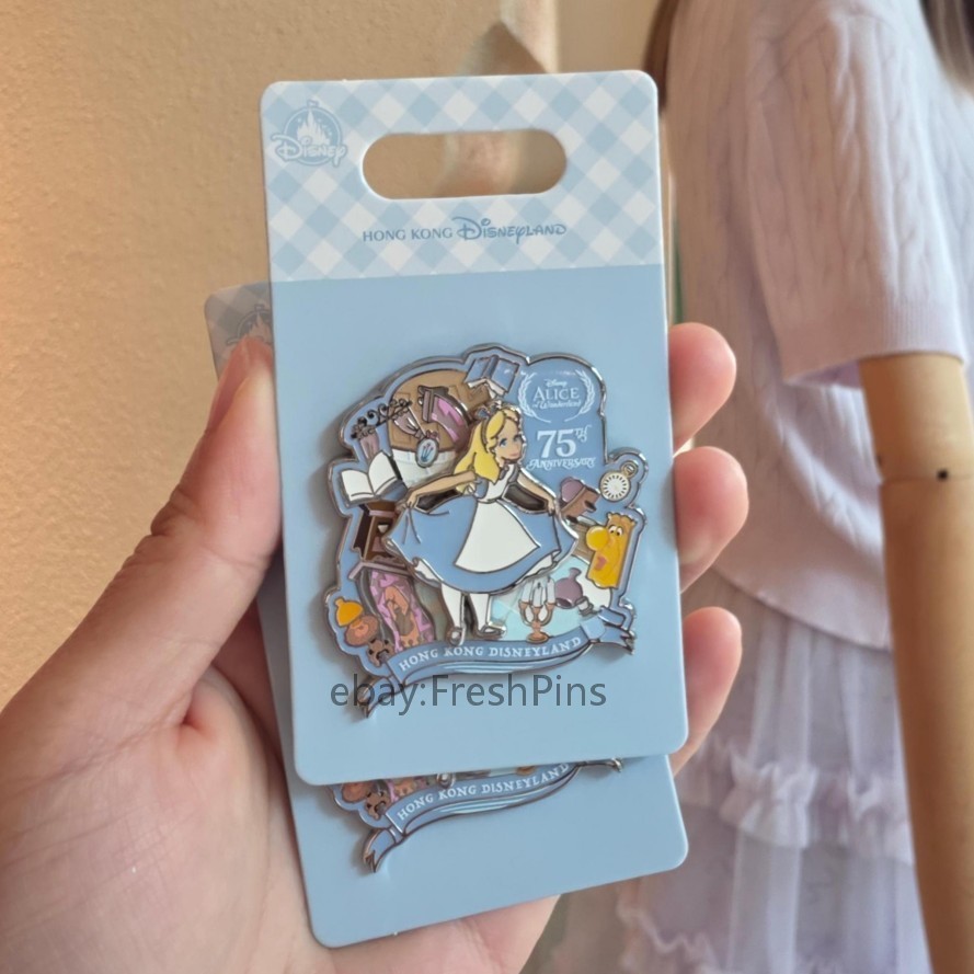 Authentic Disneyland Alice in Wonderland 75th Anniversary Pin HKDL 2026 New