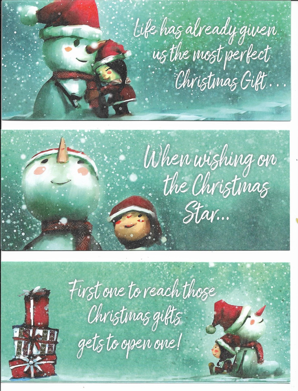 5 BEAUTIFUL AND UNIQUE CHRISTMAS CARDS WITH ENVELOPES 5 BEAUTIFUL AND UNIQUE CHRISTMAS CARDS WITH ENVELOPES
