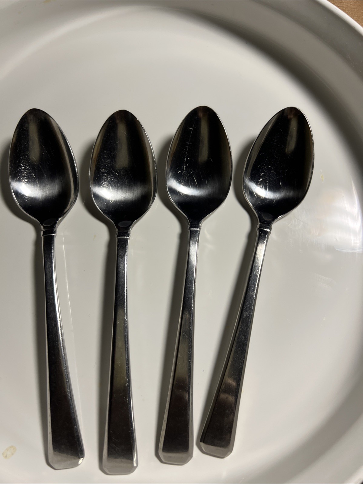4 1980 GORHAM DESIGN STUDIO TRISTAN TEASPOONS Stainless Steel Flatware Japan 4 1980 GORHAM DESIGN STUDIO TRISTAN TEASPOONS Stainless Steel Flatware Japan