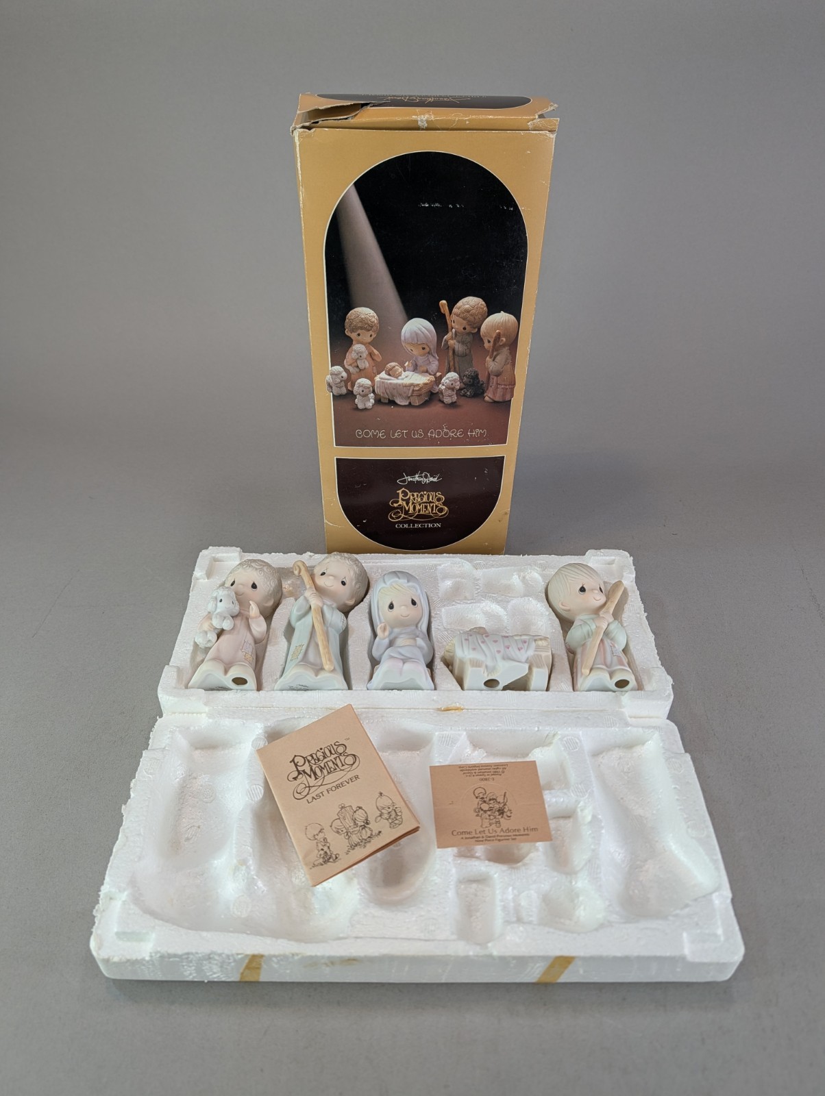 VTG 1986 Enesco Precious Moments 5 Pc Nativity Set Come Let Us Adore Him *READ* VTG 1986 Enesco Precious Moments 5 Pc Nativity Set Come Let Us Adore Him *READ*