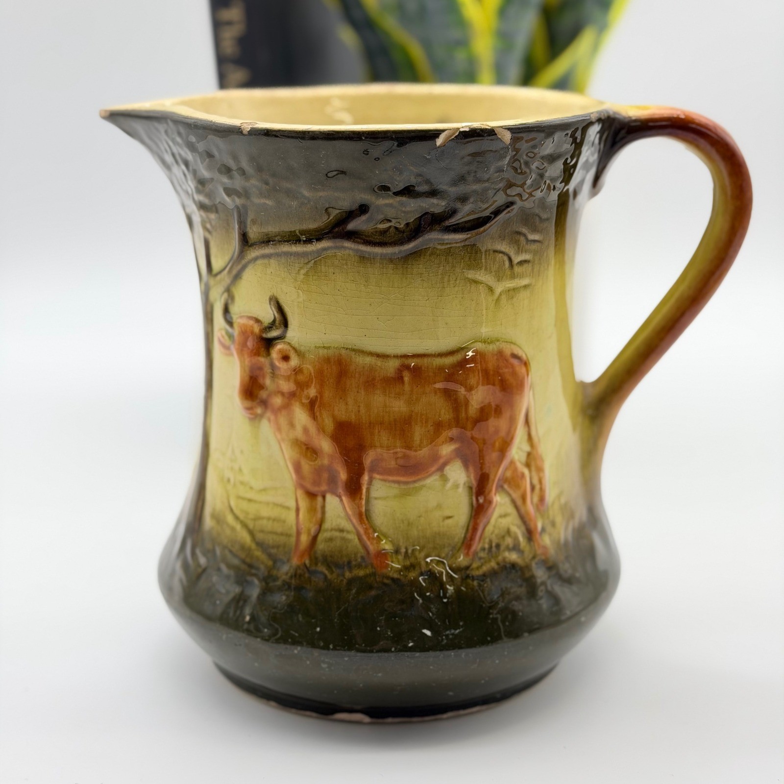 Antique Roseville Cow Pitcher Early 1900s 7.5\