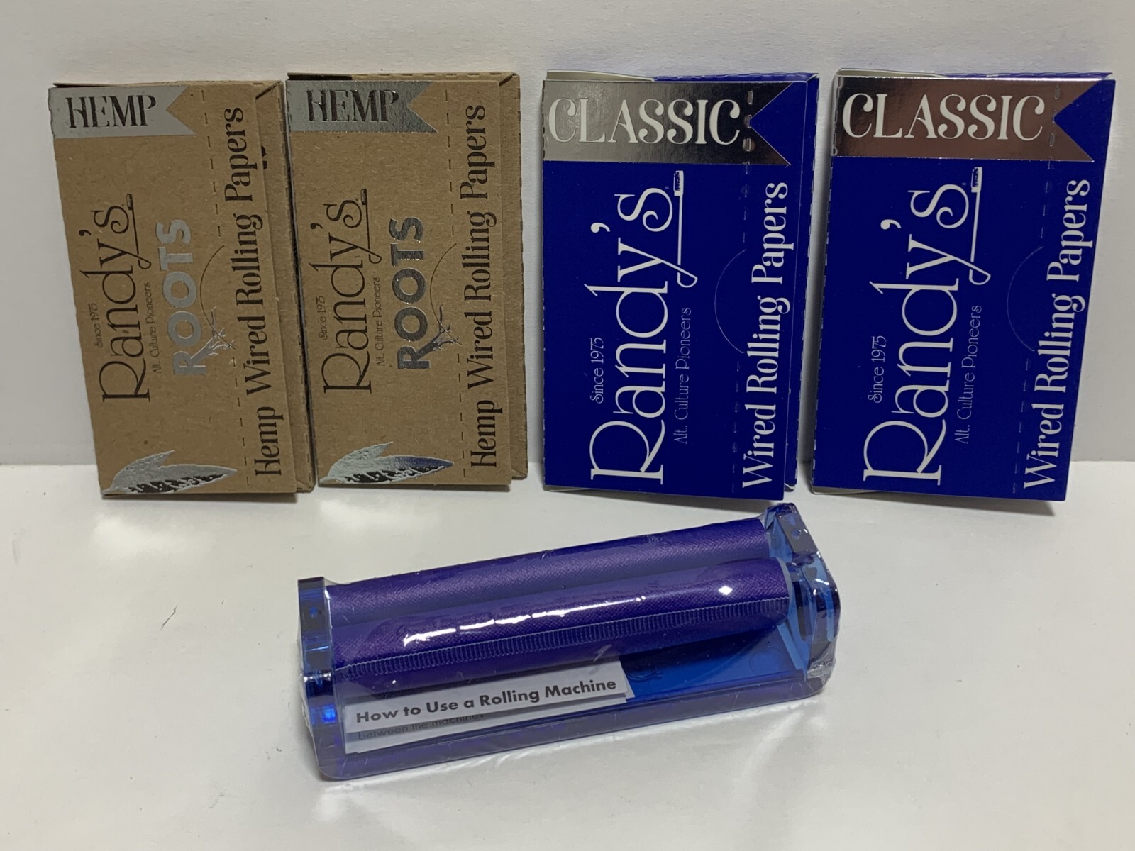 5 PC RANDY'S BUNDLE 1 1/4 ROOTS and CLASSIC Wired PAPERS + 79MM ROLLING MACHINE 5 PC RANDY'S BUNDLE 1 1/4 ROOTS and CLASSIC Wired PAPERS + 79MM ROLLING MACHINE