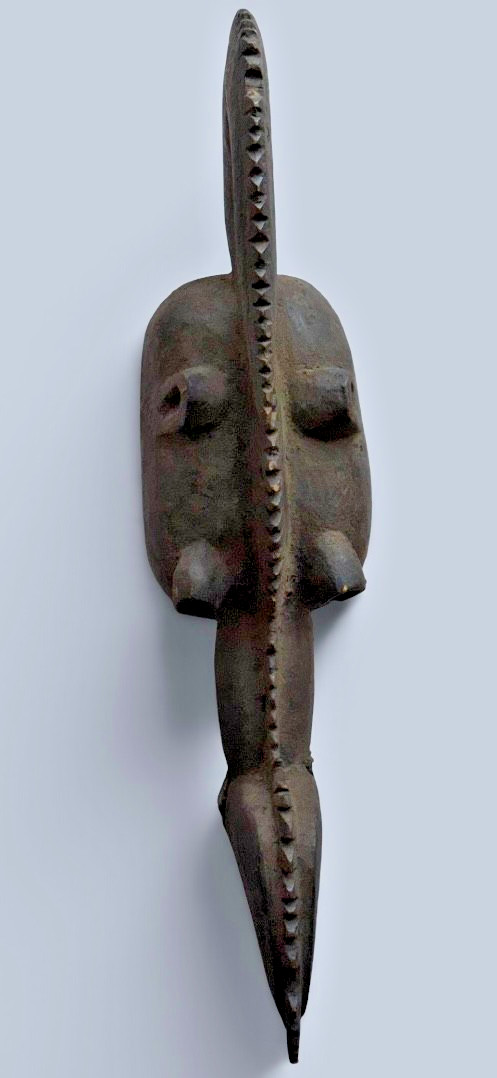 Appraised Vintage African Bamileke Crocodile Bird  Helmet Mask