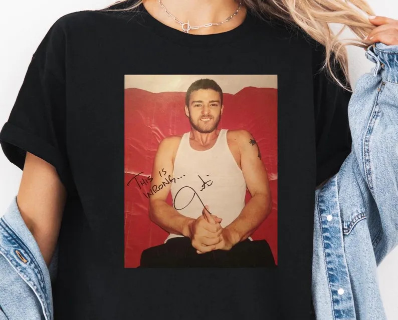 NSYNC Justin Timberlake Black Unisex T-Shirt Full size Gift Xmas