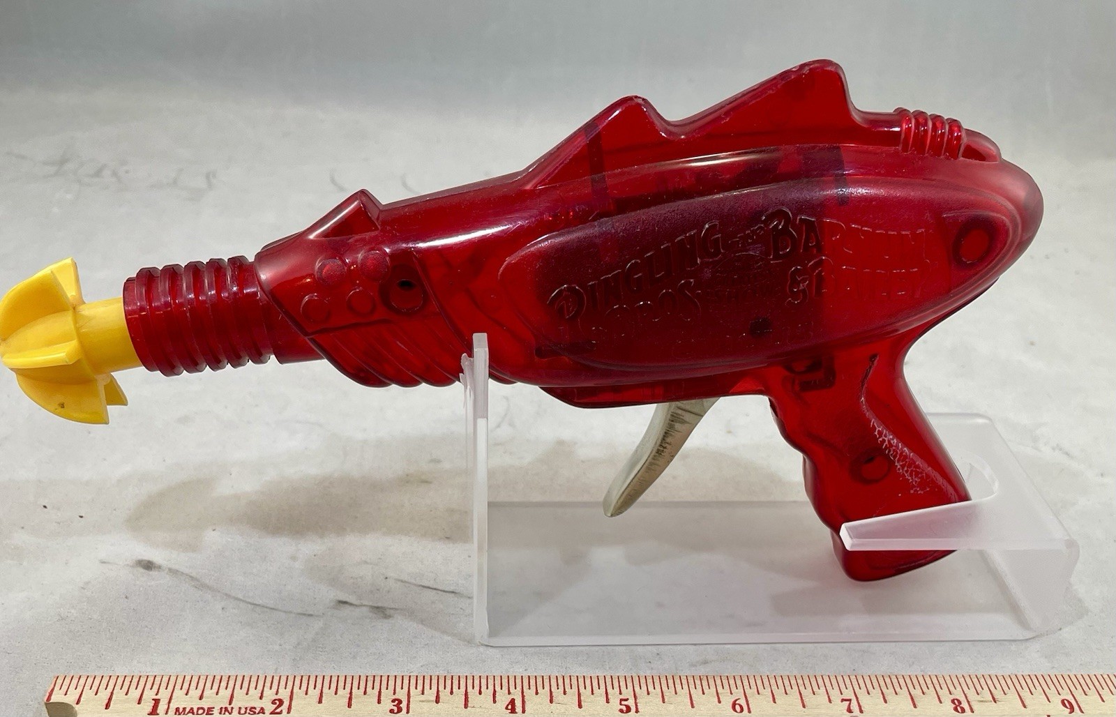 RINGLING BROS, BARNUM & BAILEY CIRCUS RED FRICTION RAY GUN 1970’s VINTAGE TOY
