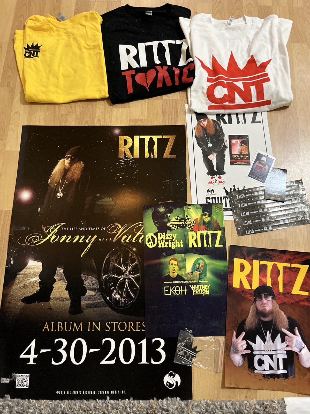 Rittz Official Merch & Memorabilia Bundle – Rare 3XL Shirts, Posters, VIP Passes