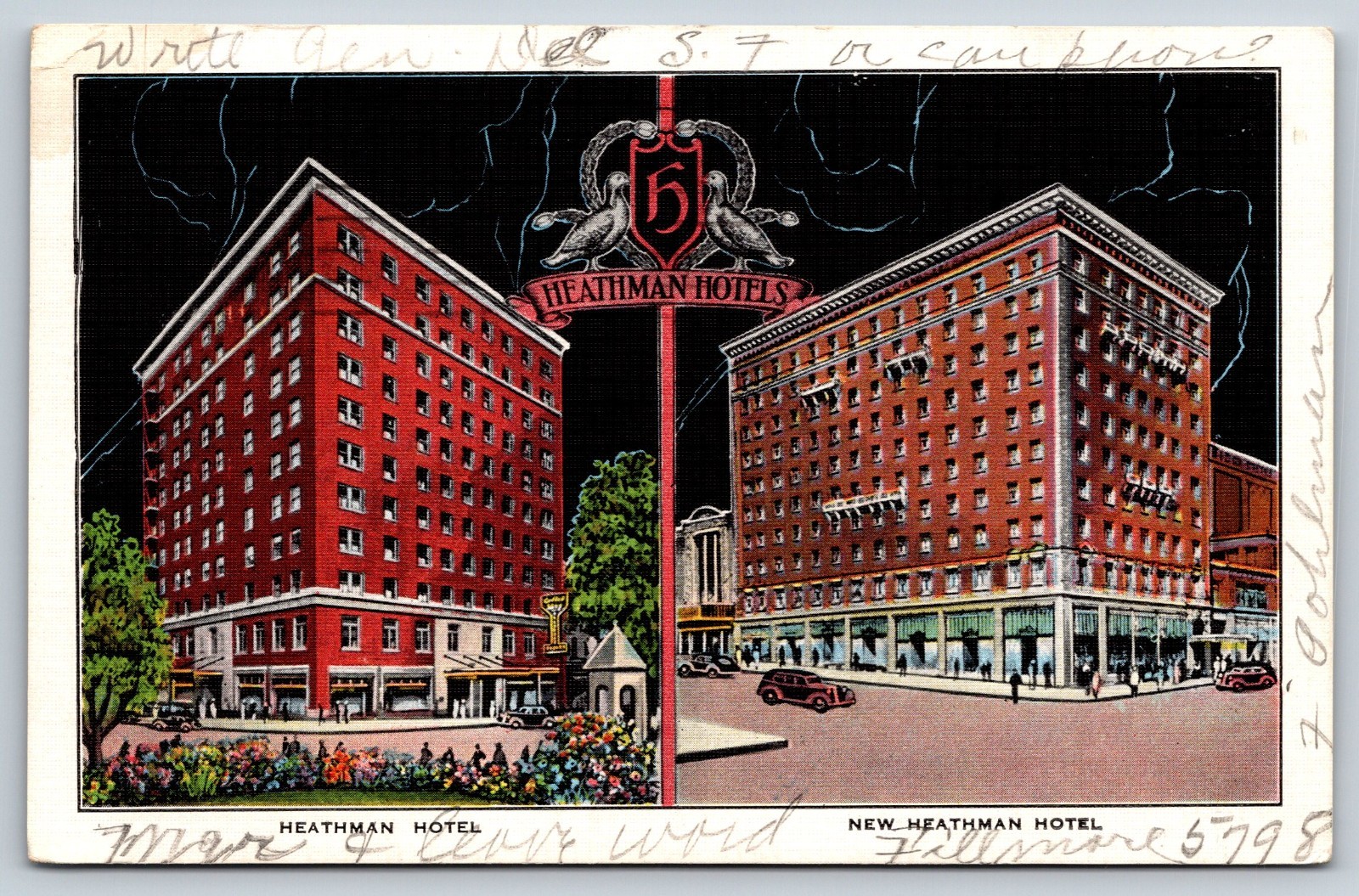 Heathman Hotels Portland Oregon OR Vintage Postcard Heathman Hotels Portland Oregon OR Vintage Postcard