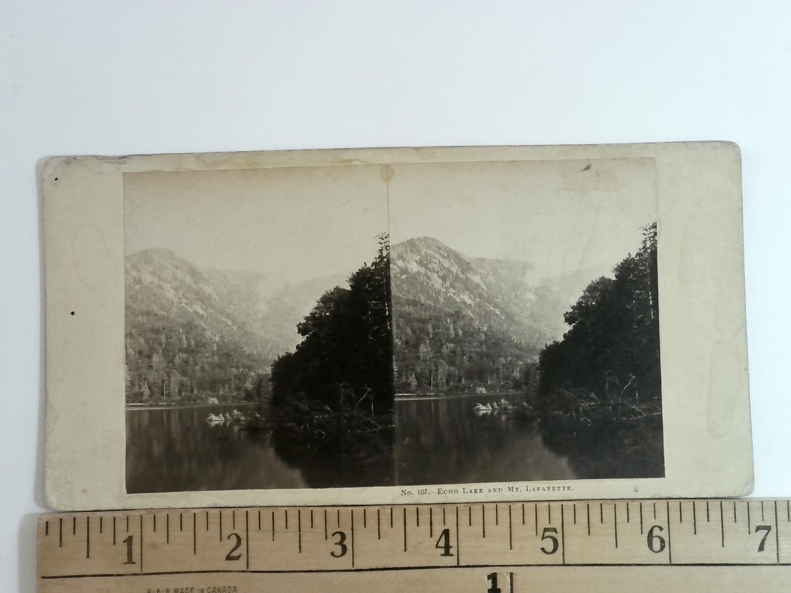 Echo Lake & Mt Lafayette White Mountain Stereoview John P. Soule 1850s Echo Lake & Mt Lafayette White Mountain Stereoview John P. Soule 1850s