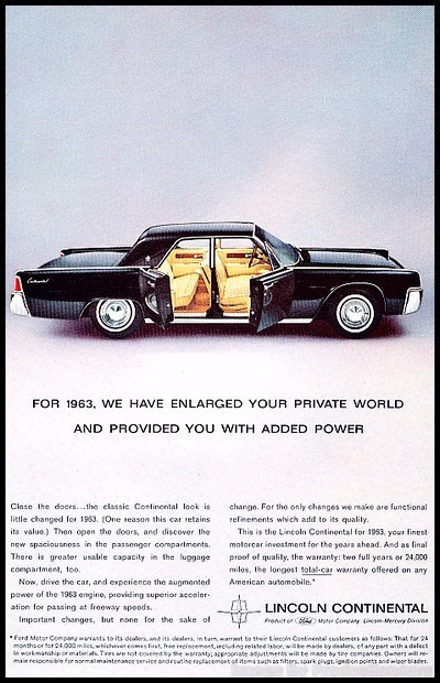 1963 Lincoln Continental 7x10 Vintage Advertisement Print Art Car Ad J69 1963 Lincoln Continental 7x10 Vintage Advertisement Print Art Car Ad J69
