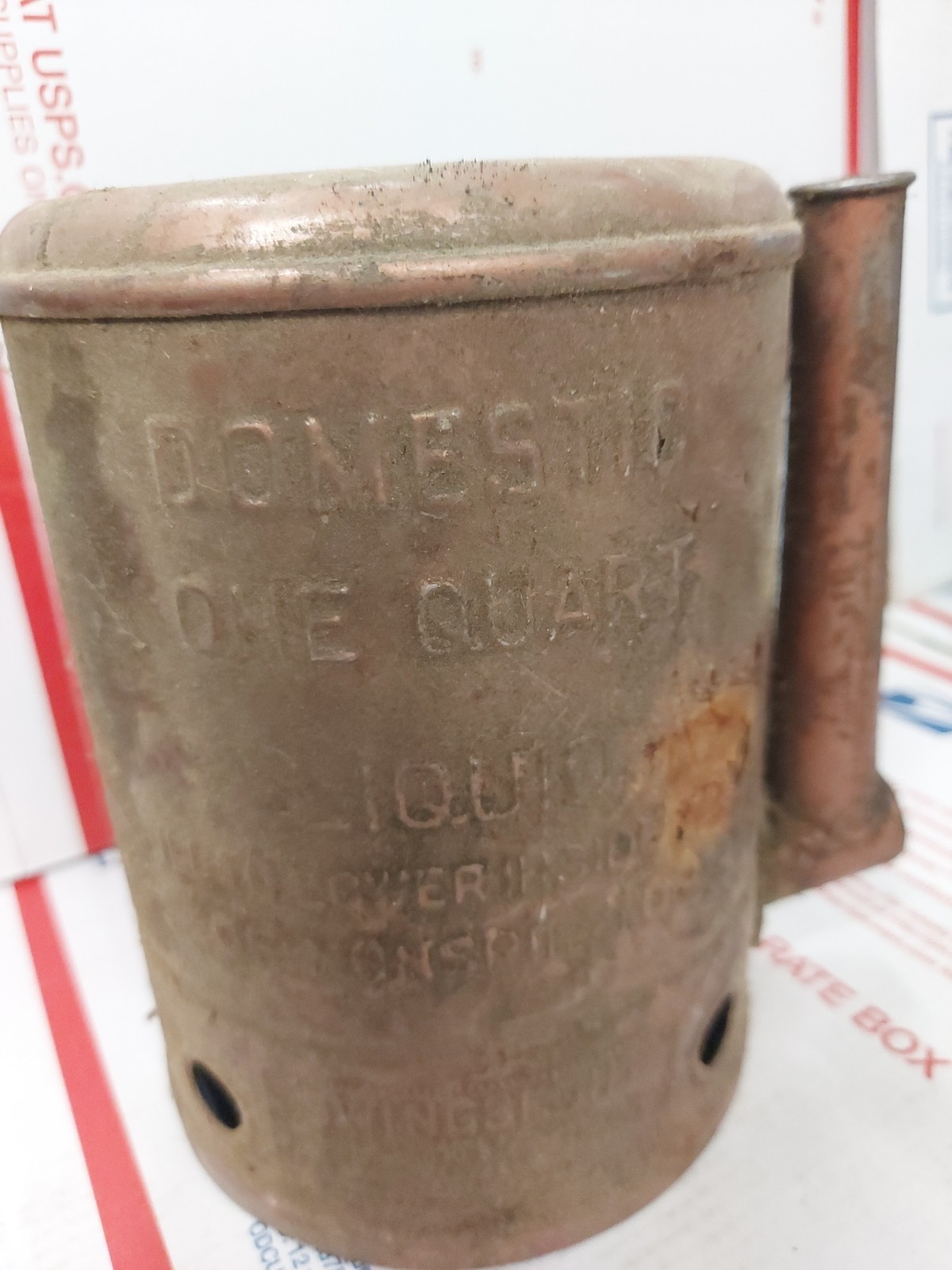 Vintage Domestic Swingspout 1 qt oil can  made in the USA Gas Station Decor 