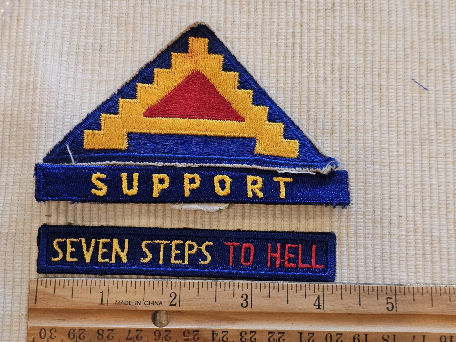 WWII 1950s US 7th Army Cold War German Made Patch Tab Set L@@K a