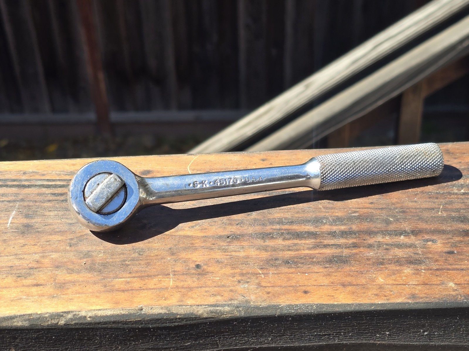Vintage S-K 45170 3/8 Drive Round Head Ratchet Knurled Handle Made in USA Vintage S-K 45170 3/8 Drive Round Head Ratchet Knurled Handle Made in USA