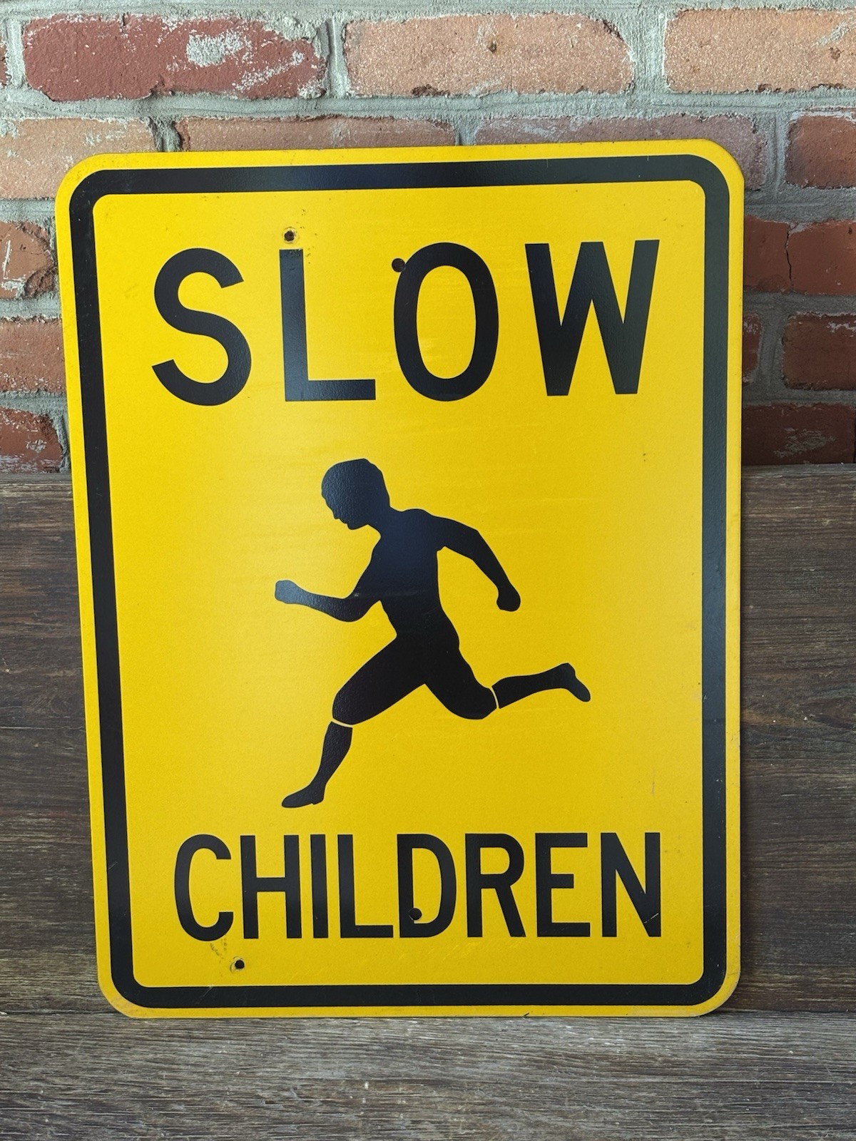 Vintage Slow Children At Play Sign 18x24 Reflective Heavy Aluminum Man Cave
