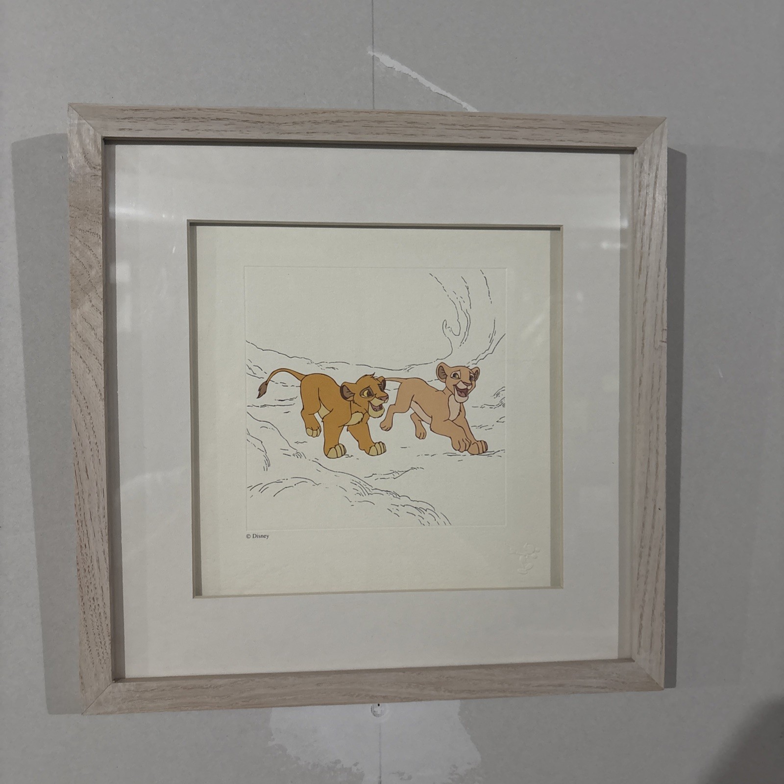 VTG 1994 The Lion King Framed Limited Edition Engraved Etch Simba & Nala W/COA