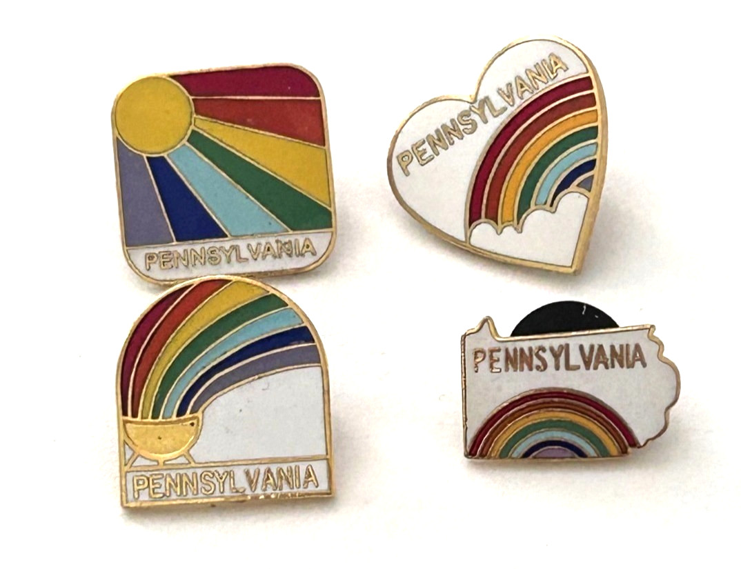 Vintage Pennsylvania Travel Souvenir State Logo 80\'s Rainbow Pot of Gold Lot 4