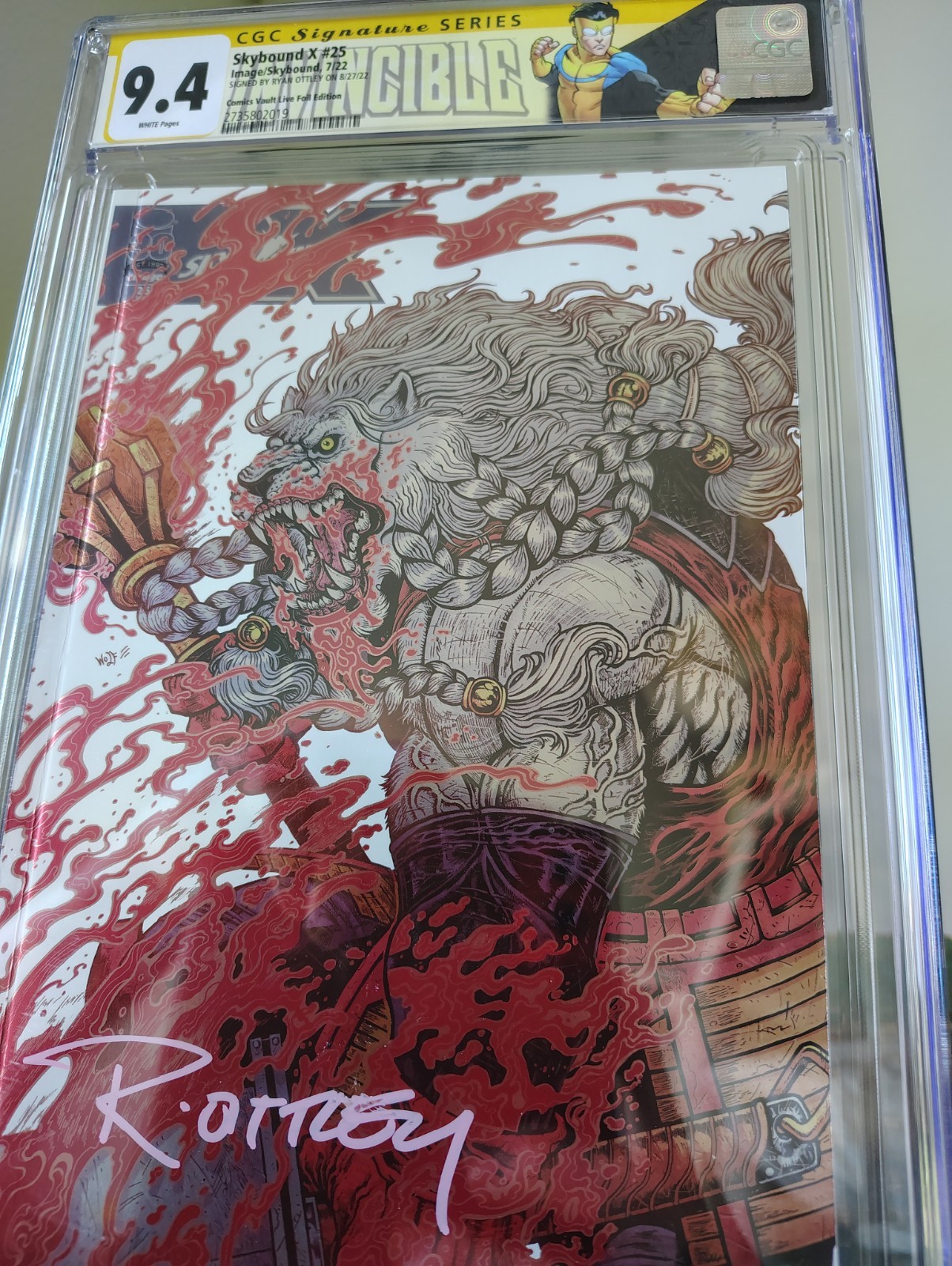 Skybound X #25 CGC 9.4 SS Ryan Ottley Signed CVL Foil Maria Wolf Custom Label