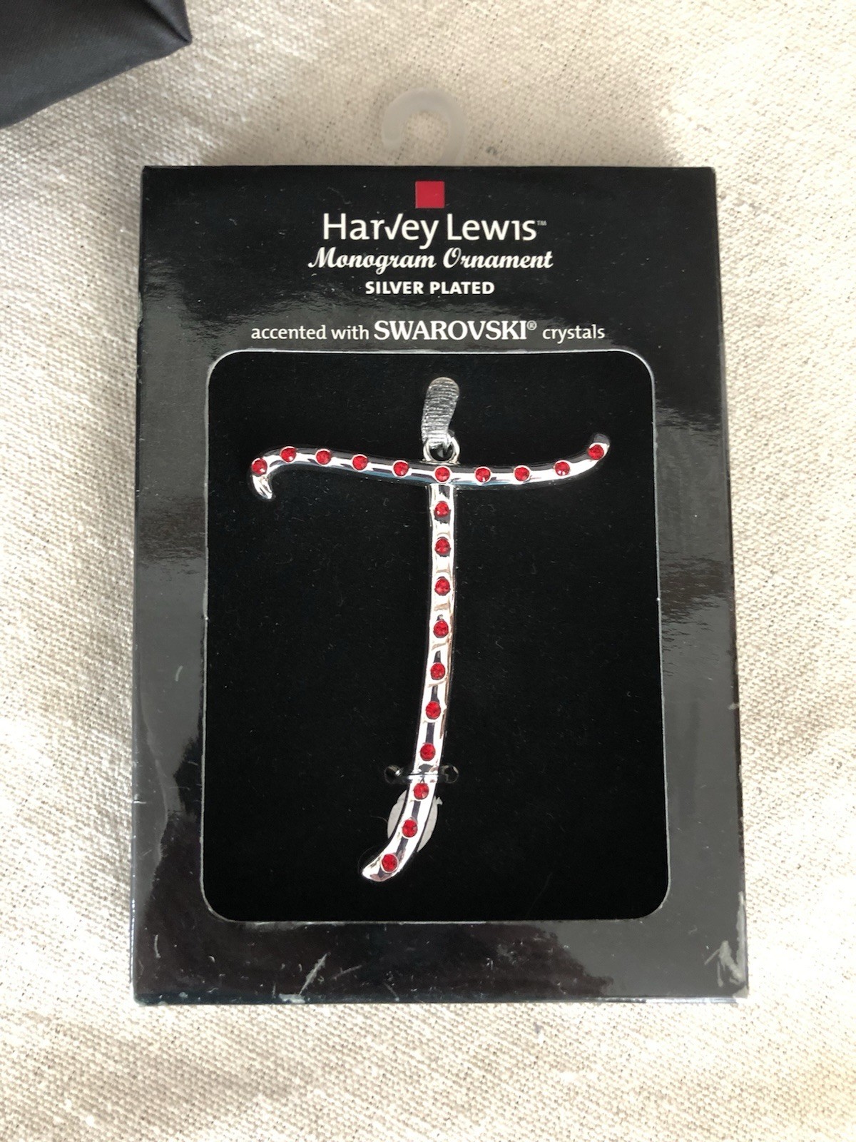 NEW Harvey Lewis Silver Plated RED SWAROVSKI CRYSTAL Ornament T NEW Harvey Lewis Silver Plated RED SWAROVSKI CRYSTAL Ornament T