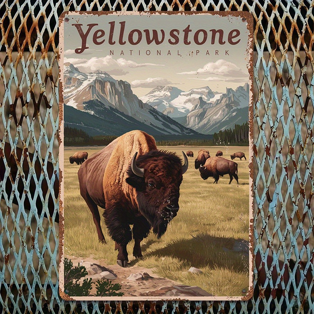 Yellowstone National Park Vintage Tin Metal Signs Home Décor 8x12 