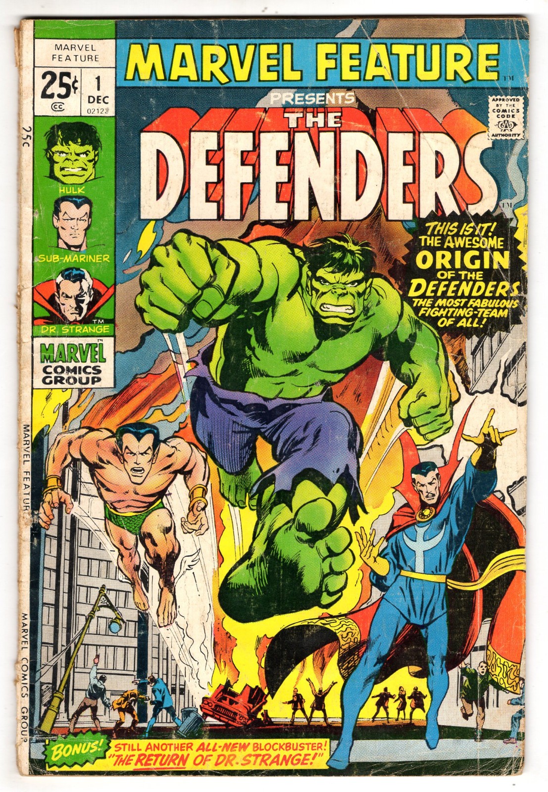 Marvel Feature #1 Good Plus 2.5 First Appearance Of The Defenders 1971