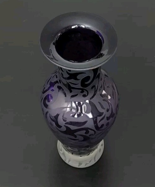 Michael Weems Elise Frosted Amethyst Vase Signed & Dated Vintage 2005