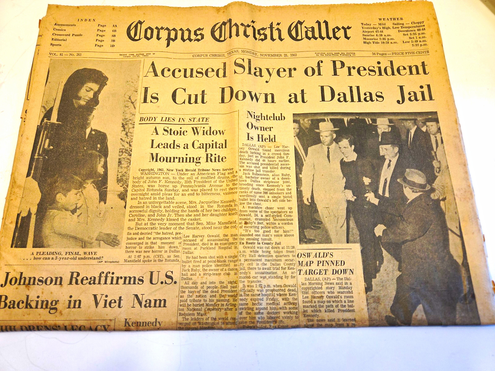 ​Vintage 1963 Corpus Christi CallerNewspaper JFK Assassination Lee Harvey Oswald