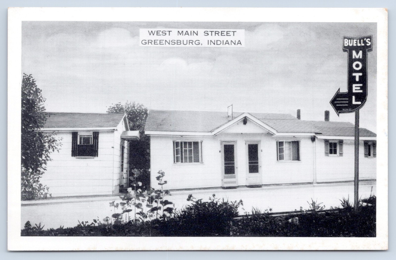 Greensburg Indiana Buell\'s Modern Motel W Main Street Roadside c1950s Postcard Greensburg Indiana Buell\'s Modern Motel W Main Street Roadside c1950s Postcard