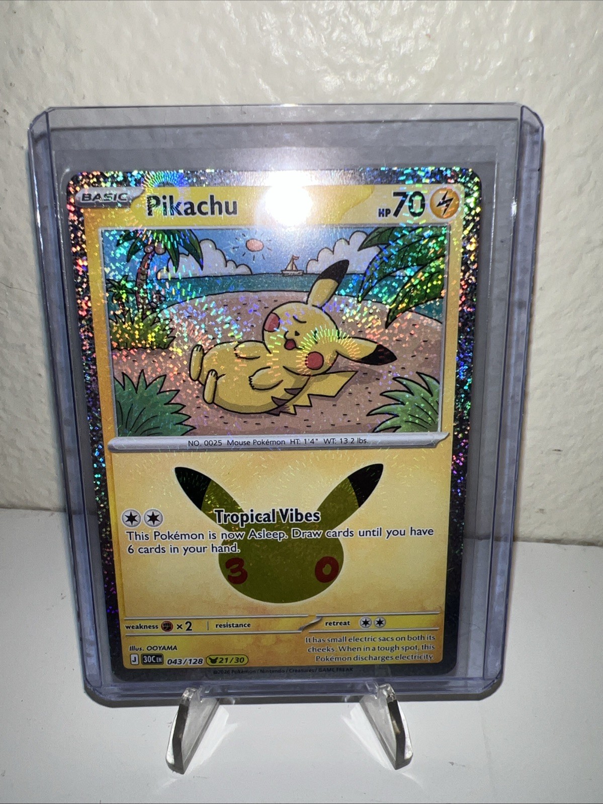 Pokémon TCG 30th Celebration NM Pikachu 043/128 21/30