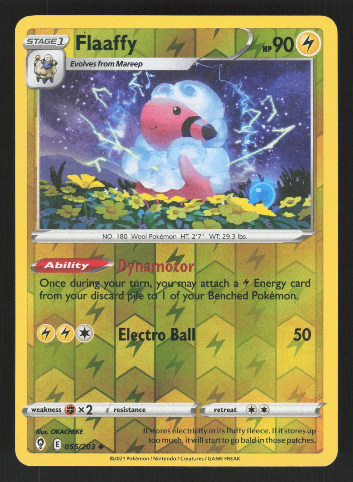 English LP Flaaffy 055/203 SWSH07 Reverse Holofoil Pokemon SWSH07: Evolving S... English LP Flaaffy 055/203 SWSH07 Reverse Holofoil Pokemon SWSH07: Evolving S...