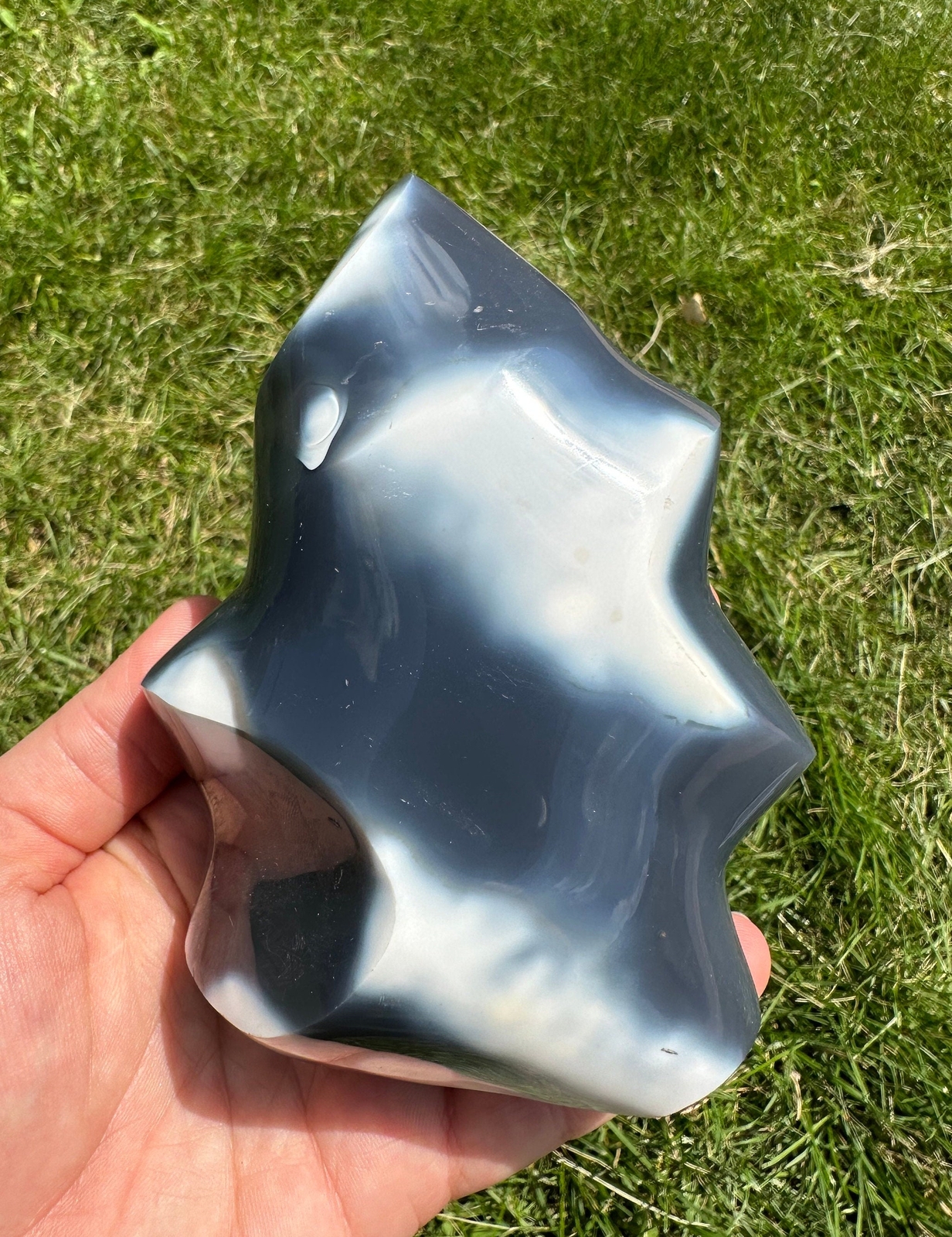Orca Agate Flame Tower, Orca Agate Point, Natural Orca Agate from Madagascar Orca Agate Flame Tower, Orca Agate Point, Natural Orca Agate from Madagascar