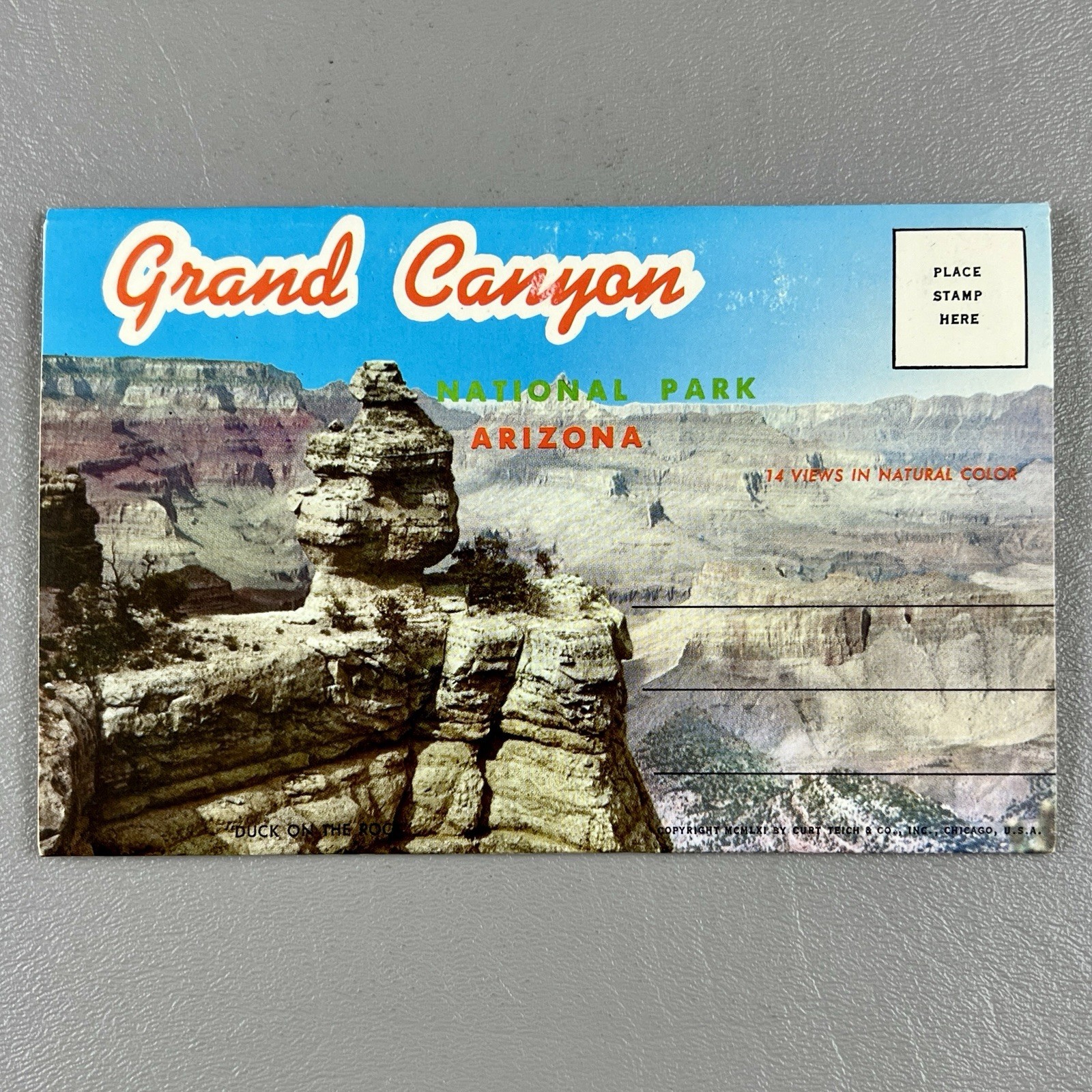 Vintage Grand Canyon National Park Arizona 1961 Fold Out Postcard Booklet