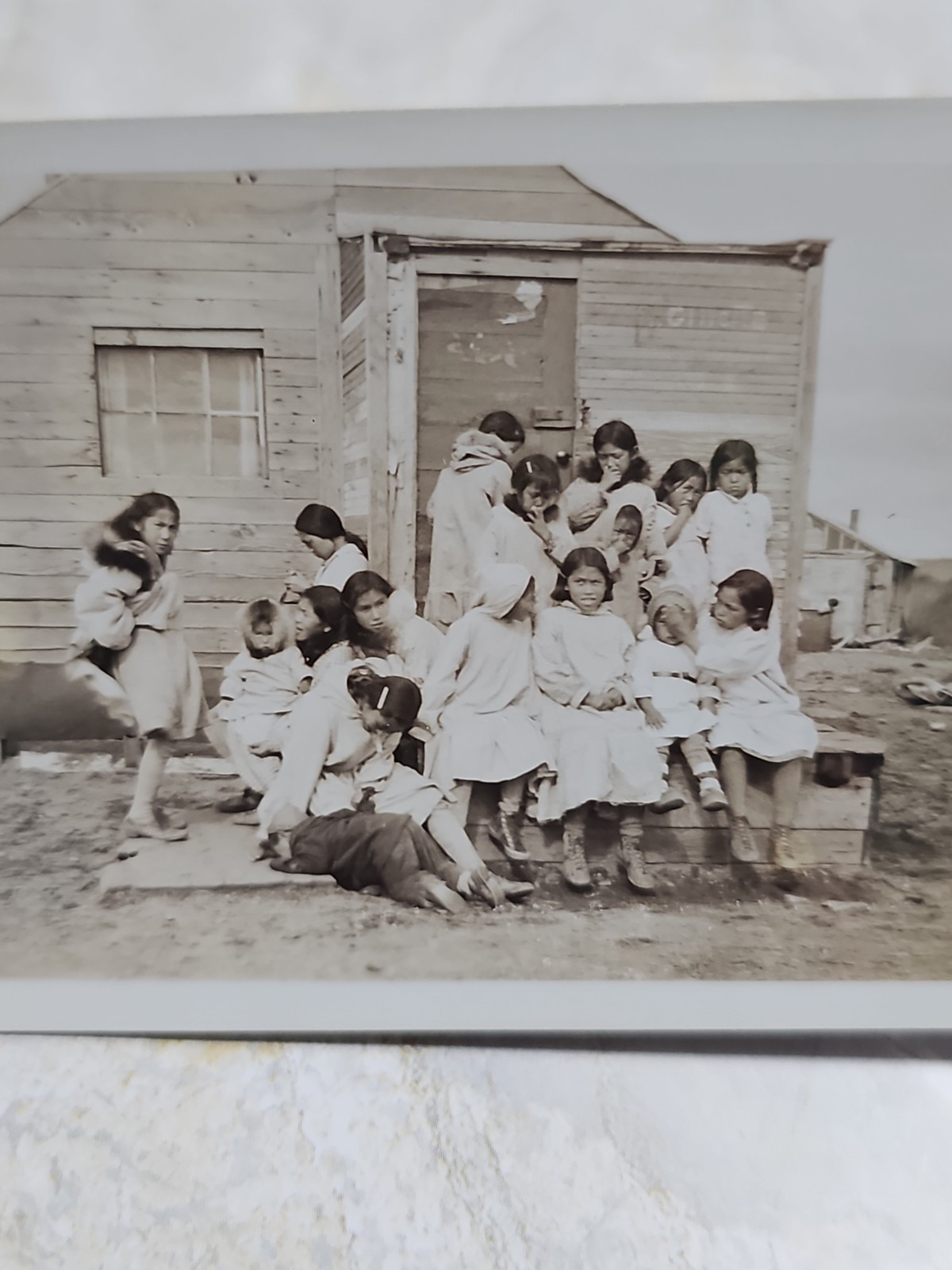 Antique Nome Alaska Photo Native Children School Group Early 1900s Documentary 