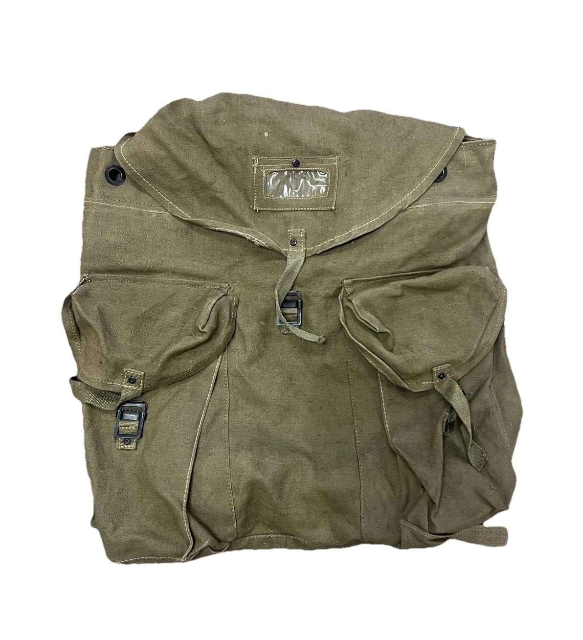 Vintage 40s WWII Era Italian Army Canvas Rucksack Backpack Military Field Pack
