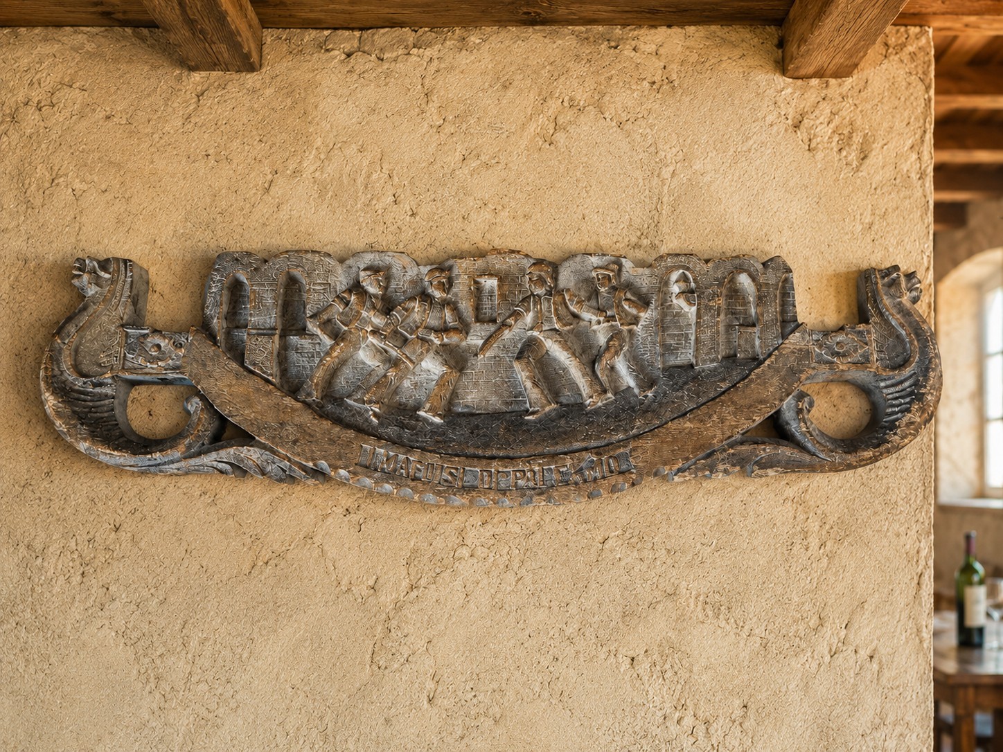 Antique Sicilian Mafioso Carretto Cart Panel Hand Carved Wood FolkArt Procession