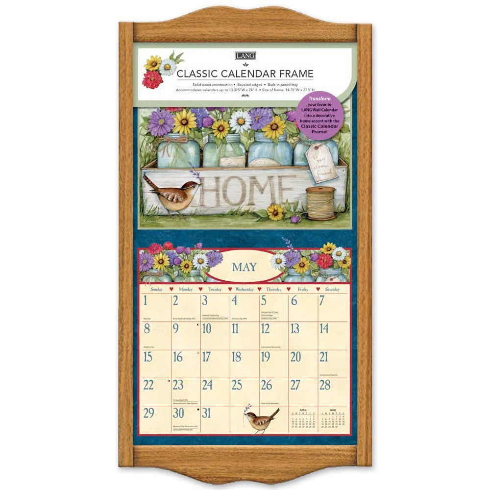 Lang Brands, Classic Wood Wall Calendar Frame - Oak fits 13.4 x 24 Lang Brands, Classic Wood Wall Calendar Frame - Oak fits 13.4 x 24