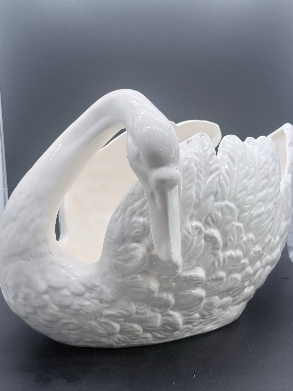 Vintage Large White Swan Planter / Center Piece