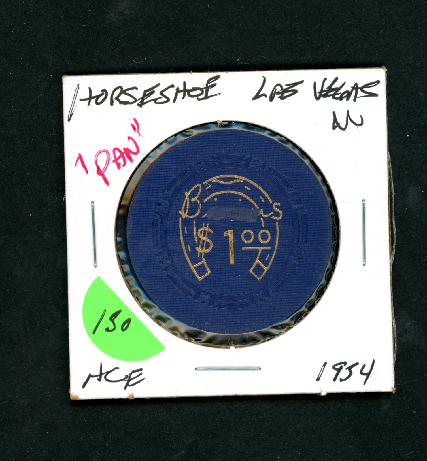 Vintage $1.00 Binion\'s Horseshoe Las Vegas,  Nevada Casino Chip