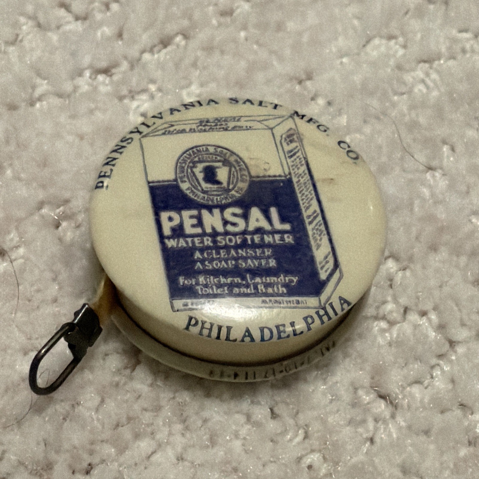Vintage 1917 Pensal Cleaner Tape Measure Advertising Philadelphia PA Salt MFG Co Vintage 1917 Pensal Cleaner Tape Measure Advertising Philadelphia PA Salt MFG Co
