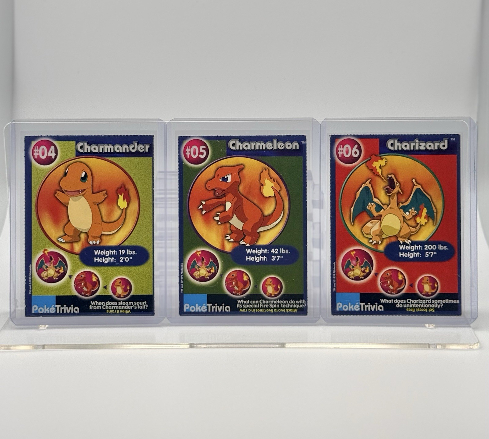 Pokemon Poketrivia Vintage BK Promo Charmander Charmeleon Charizard Cards