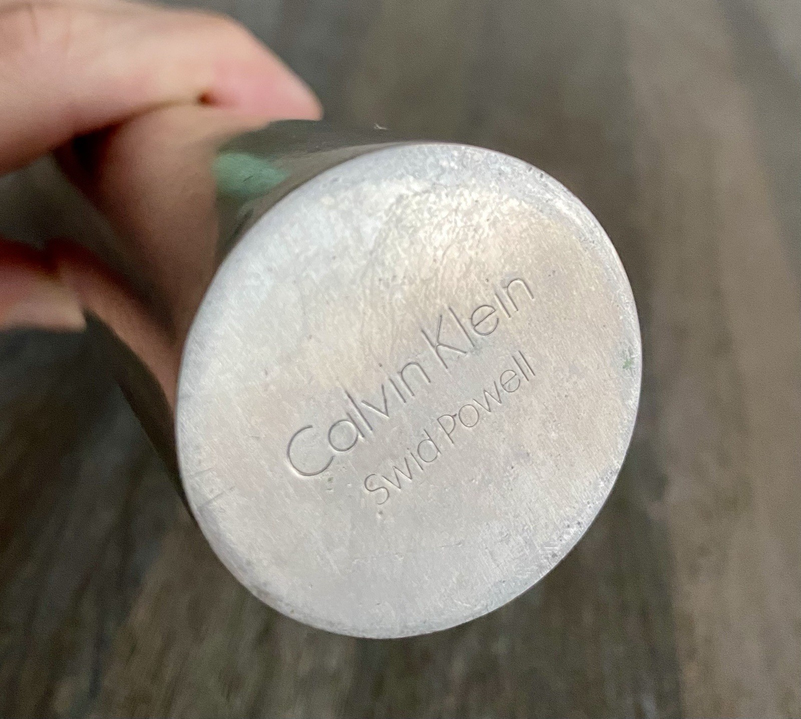 Vintage Swid Powell Calvin Klein Modern Cylinder Bud Vase Silver Vintage Swid Powell Calvin Klein Modern Cylinder Bud Vase Silver