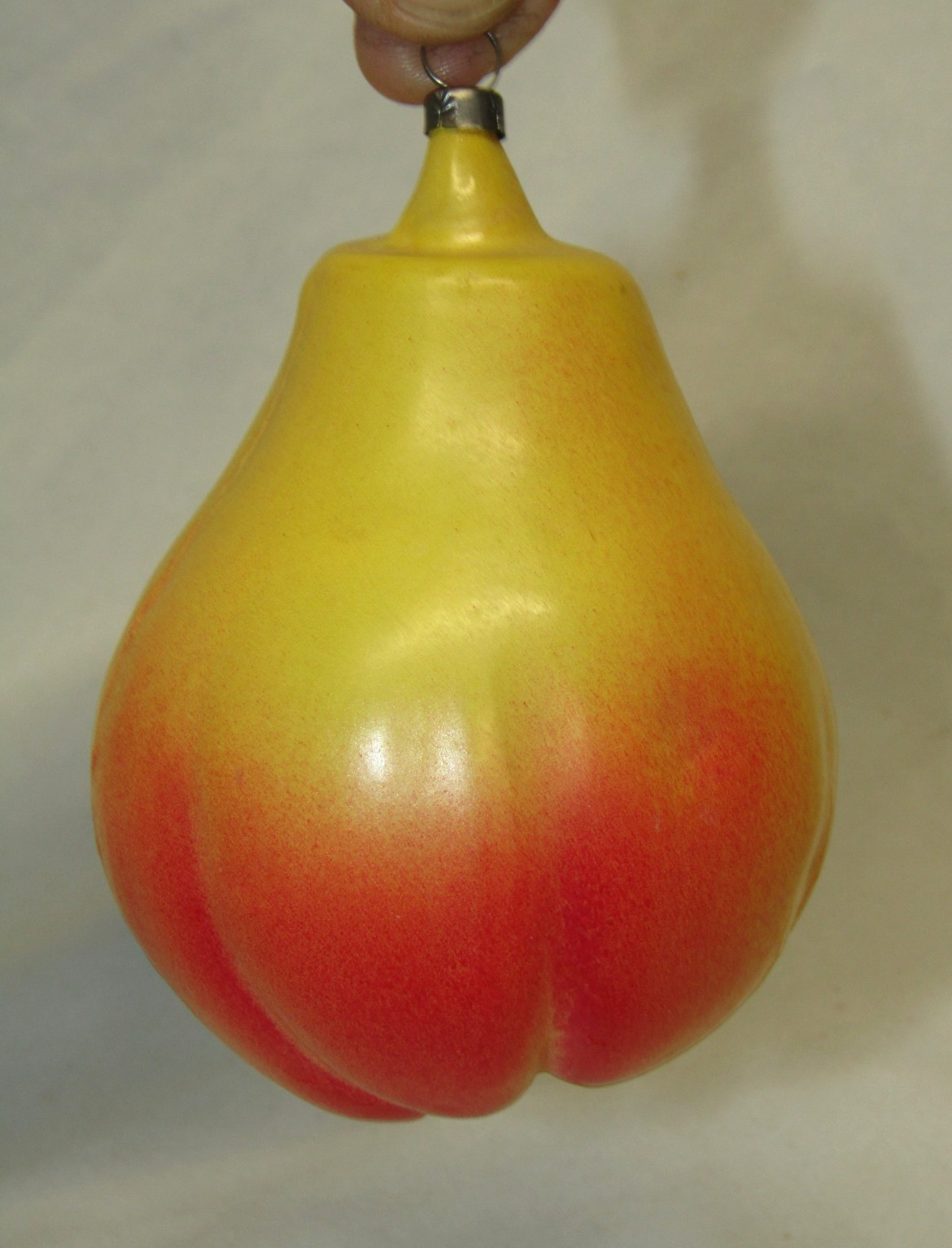 Vintage Christmas Ornament German Antique Gold Glass Large Pear Fruit 1900's Vintage Christmas Ornament German Antique Gold Glass Large Pear Fruit 1900's