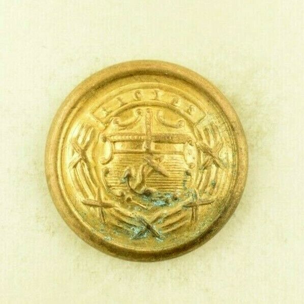  1890s Lloyds Steamship Shipping Registration Uniform Button Original D5