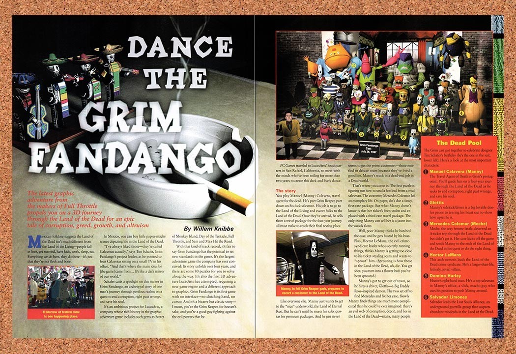 1998 Grim Fandango PC Original Advertisement / Retro Promo vr1 1998 Grim Fandango PC Original Advertisement / Retro Promo vr1